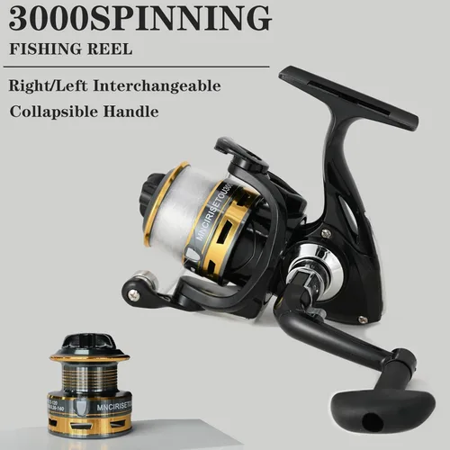 Vista 6 de Juego combinado de caña de pescar de fibra de carbono, carrete giratorio de 6.9 ft/6.89 pies, kit de accesorios de 145 piezas para pesca de agua