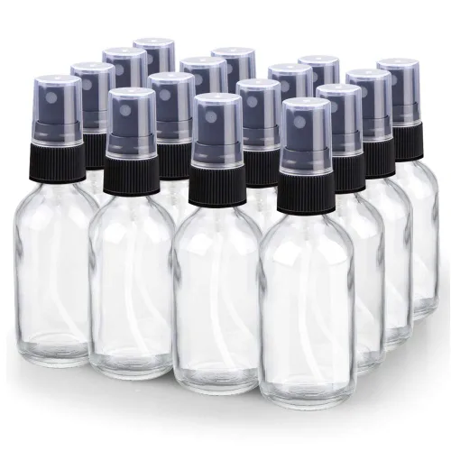 Vista 16 de Wedama Botella con atomizador, botellas de spray de vidrio de niebla fina de 2 onzas, recipientes de líquido recargables pequeños para regar la Ámbar