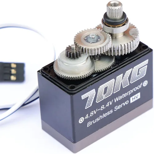 Vista 6 de 154.3 lbs Servo, servo sin escobillas de alto par, servo Waterpoof compatible con 1/5,1/6, 1/8, 1/10 RC coche/robot/barco