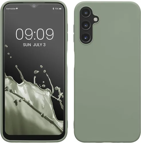 Vista 8 de kwmobile Funda compatible con Samsung Galaxy A12 - Funda protectora de silicona TPU suave y delgada - Verde oscuro mate