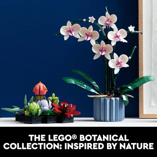 Vista 6 de LEGO Botanicals Orchid - Juego de construcción de flores artificiales de interior para el hogar, cocina, decoración de escritorio, adultos a partir