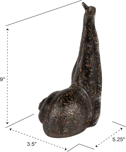 Vista 2 de Creative Co-Op Sujetalibros decorativos de caracol de hierro fundido envejecido, acabado negro antiguo