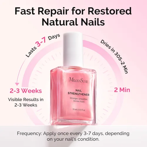 Vista 7 de MelodySusie Fortalecedor de uñas y tratamiento de crecimiento, capa base de relleno de Ridge 2 en 1 y esmalte corrector brillante para reparación
