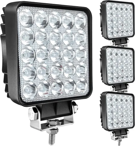 Vista 10 de SAN YOUNG Cápsulas de luz LED, luz de trabajo de tractor de 4 pulgadas, 75 W, 12 V, 24 V, luces LED de respaldo cuadradas para camión, vehículo