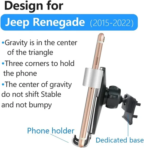 Vista 6 de LUNQIN - Soporte para teléfono de coche para Jeep Renegade 2015, 2016, 2017, 2018, 2019, 2020, 2021, 2022, 2023, accesorios para interiores