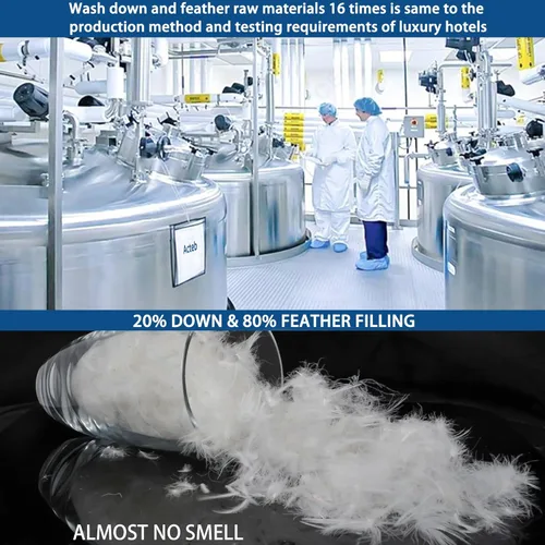 Vista 2 de Juego de 2 almohadas básicas de plumón de ganso tamaño Queen, colección de hotel, para dormir, firmeza media, 20 x 30 pulgadas