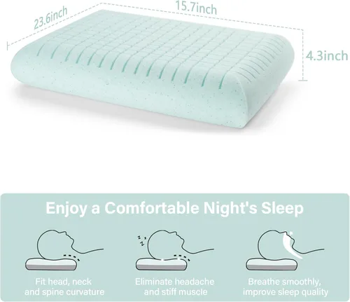 Vista 14 de Almohada de espuma viscoelástica refrescante, almohada de cama, almohada de cuello de tacto medio suave para dormir, almohadas de espuma