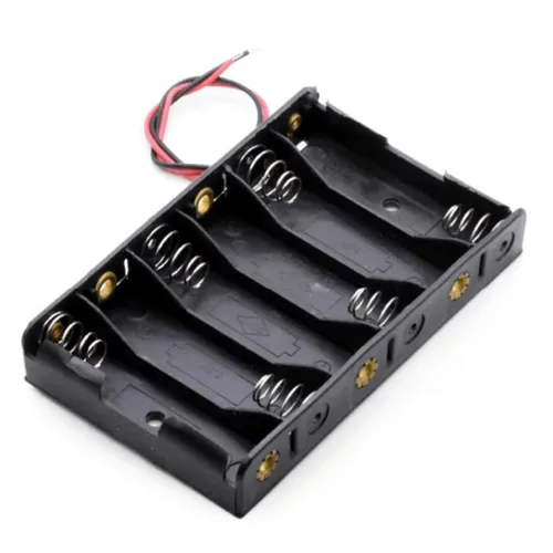 Vista 63 de 10 piezas de portapilas AA de 1 celda con tapa/interruptor de encendido/apagado/cables conductores, 1 caja de batería AA para producción