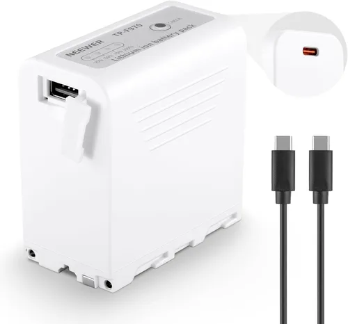Vista 15 de Neewer Batería de repuesto NP-F970 de 10500 mAh, tiempo de carga completa de 4.8 horas, cable USB C de carga rápida PD de 20 W, batería recargable