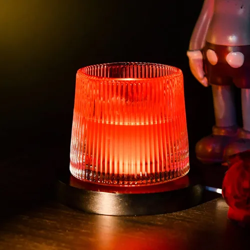 Vista 6 de Base de luz LED de madera para acrílico, resina, cristal, arte de vidrio, soporte de esfera de cristal USB de 7 ciclos de color, soporte