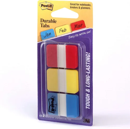 Vista 2 de Post-it Pestañas, 1 pulgada, sólido, rojo, amarillo, azul, 22 pestañascolor, 66 pestañasdispensador sobre la marcha (686-RYB)