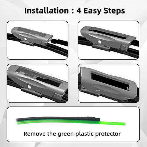 Vista 6 de Limpiaparabrisas de automóvil compatible con Renault Kangoo Mk2 1 para puerta trasera Express 2008-2020, limpiaparabrisas delantero de goma suave 2