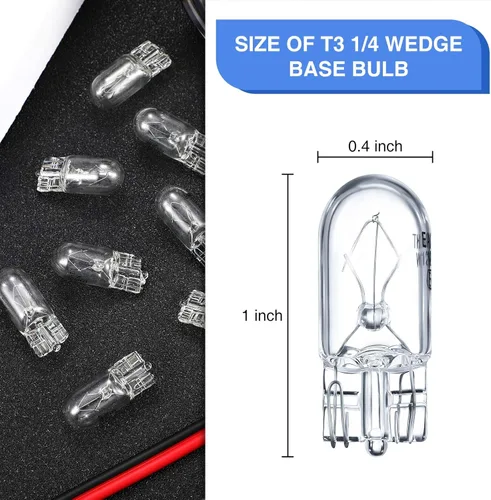 Vista 2 de Honoson 1/4 Base de cuña de bombilla de 12V 5W, bombilla de luz de criptón transparente para iluminación de paisaje, vehículo recreativo y gabinete