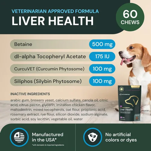 Vista 3 de VetriScience Masticables veterinarios para la salud del hígado - Suplemento para el cuidado del hígado canino para apoyo de desintoxicación
