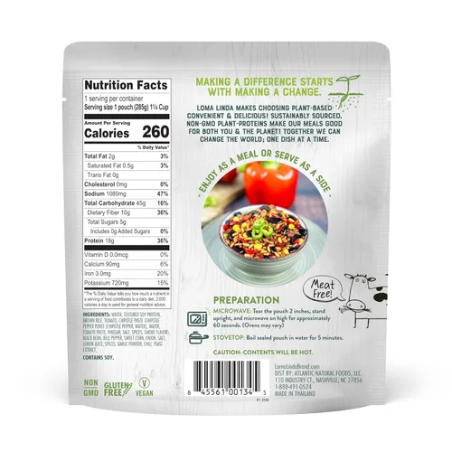 Vista 2 de Loma Linda - Paquetes completos de solución de comida a base de plantas (tazón de chipotle del suroeste (10 onzas), paquete de 6