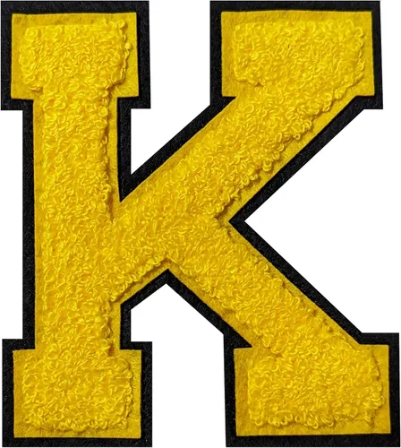 Vista 64 de 2 parches de letras de felpilla termo-adhesivas de 2.5", parches de letras universitarias de punto de felpilla para ropa (negro/blanco 2-1/2, S)