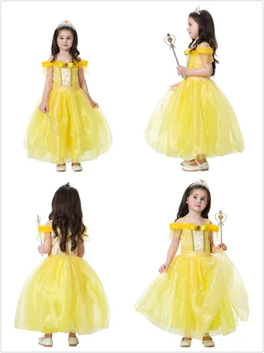 Vista 5 de Disfraces de princesa, fiesta de cumpleaños, disfraz de Halloween, disfraz de cosplay para niñas pequeñas de 3 a 10 años