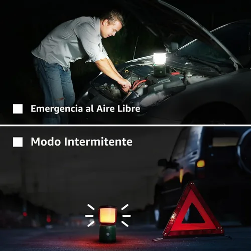Vista 5 de Lepro Linterna de Campamento, LED Alimentada por Batería con 1500LM, 4 Modos de Luz, Luz Impermeable para Tienda, Linterna con Luz para Huracán, Luz