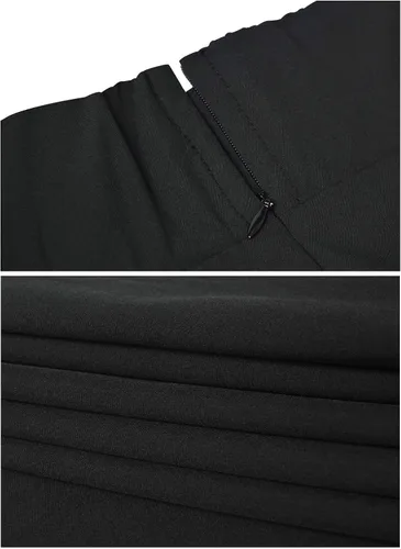 Vista 5 de RANPHEE Falda larga acampanada con bolsillos y cintura alta para mujer largo hasta el tobillo