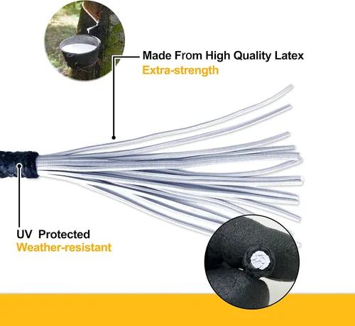 Vista 5 de Wellmax - Paquete de 100 cuerdas elásticas de bolas de 6 pulgadas – Resistentes, versátiles y construidas para durar, ideales para camping, amarres