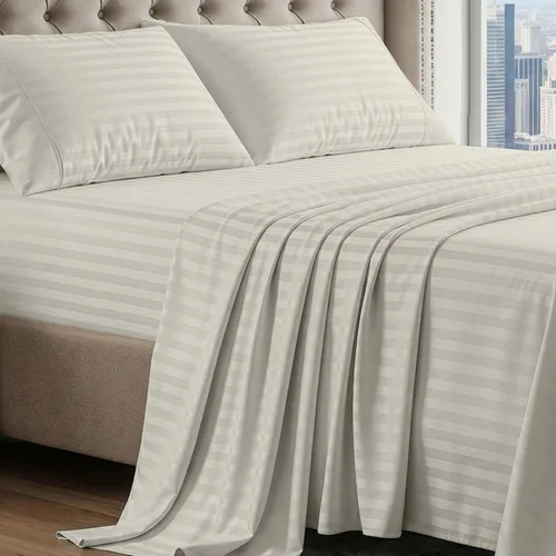 Vista 163 de LANE LINEN - Sábanas individual 100% algodón egipcio suave, cómodo y grueso de calidad de hotel, costuras reforzadas totalmente elásticas, sin