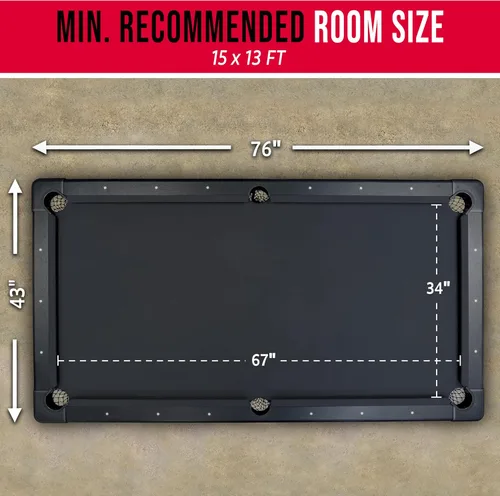 Vista 4 de GoSports 6, 7, or 8 ft Billiards Tables - No Assembly, Choose Your Color - Portable Pool Table Includes Full Set of Balls, 2 Cue Sticks, Chalk and