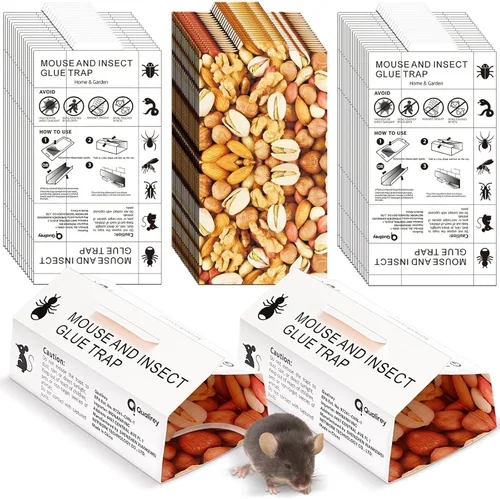 Qualirey Paquete de 30 trampas adhesivas de pegamento para ratones e insectos que pesan hasta 10.58 oz, trampas para ratones, almohadillas adhesivas