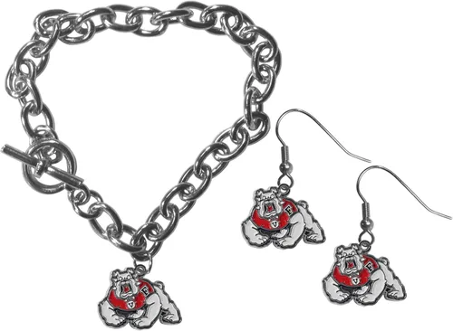 Vista 29 de Siskiyou Sports NCAA unisex-adult Chain Bracelet and Dangle Earring Set