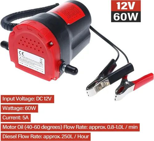 Vista 2 de Amarine Made - Bomba extractora de cambio de aceite de 12 V 60 W, bomba extractora de aceite/diésel para cambio de aceite, bomba de transferencia