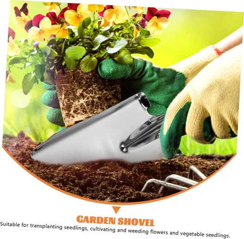 Vista 2 de Pala portátil para cultivar verduras de acero inoxidable para jardinería Herramienta de paleta fácil de usar