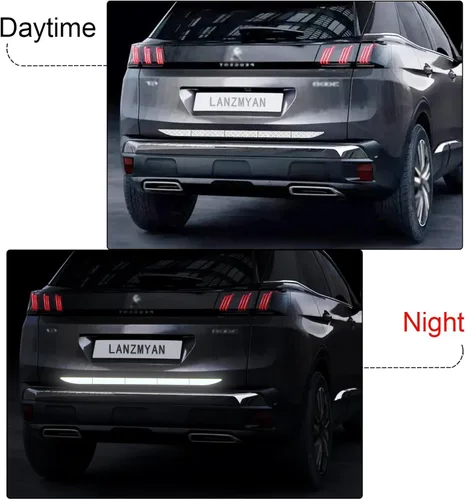 Vista 2 de Cobertura protectora para parachoques trasero de coche, adhesivo reflectante antiarañazos, protector de advertencia reflectante para auto SUV