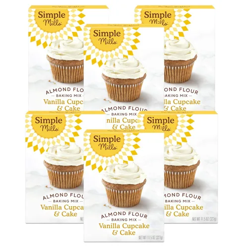 Vista 12 de Simple Mills Mezcla de Harina de Almendra para Hornear, Mezcla de Cupcake y Pastel de Vainilla - Sin Gluten, Basada en Plantas, Amigable