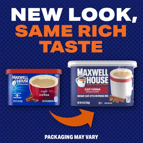 Vista 4 de Maxwell House Mezcla instantánea de bebidas estilo café, fácil de preparar, 1 recipiente, para café rápido por la mañana o merienda de la tarde