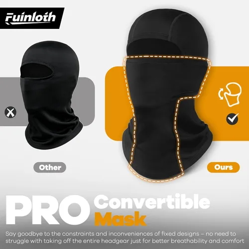 Vista 8 de Fuinloth Pasamontañas de esquí Pro, para clima frío, resistente al viento, térmico, para hombres y mujeres
