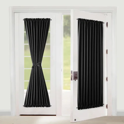 Vista 35 de XWZO - Cortinas para puerta con cortinero, cortinas blackout térmicas y oscurecedoras para puerta francesa, cortinas para ventana de la cocina, 12 x