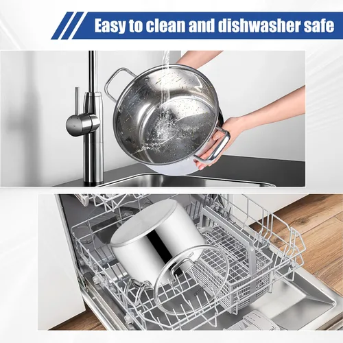 Vista 7 de Stainless Steel Stock Pot - 8 Quart, Soup Pot Induction Compatible, Cooking Pot with Riveted Handle, Oven & Dishwasher Safe