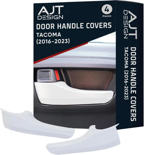 Vista 12 de AJT DESIGN Cubierta de manija de puerta de automóvil compatible con Toyota Tacoma (2016-2023) Moldura interior de plástico ABS, cubierta de manija