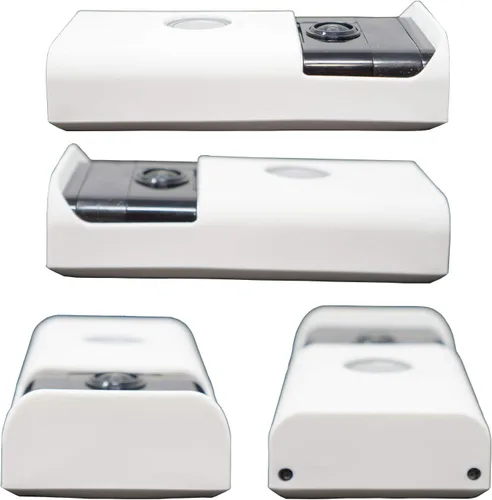 Vista 3 de Carcasa de silicona compatible con timbre de anillo, vídeo (1ª generación), diseño de campana de tu puerta con cristal solar, protección UV y White
