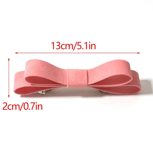 Vista 3 de Furling Pompoms Lazos de terciopelo para el pelo para mujer, pinzas de lazo francés, pinzas para el cabello, cintas para el cabello, pasadores