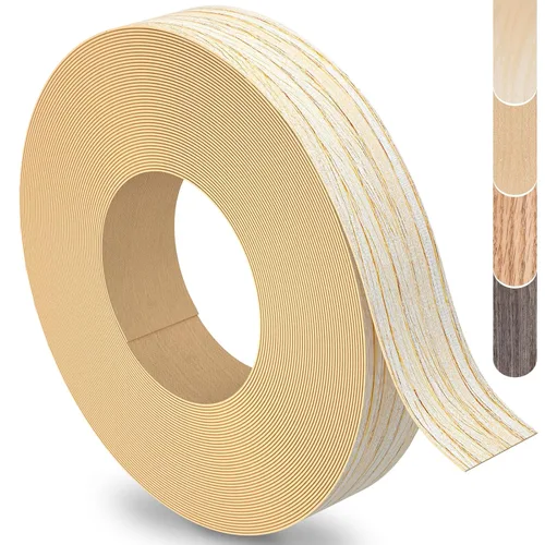 Vista 11 de Bandas de Borde de Abedul, rollo de 1 1/2 pulgadas x 10 pies de Bandas de Borde de Chapa - Pre-encoladas Flexibles, Cinta de Madera Real
