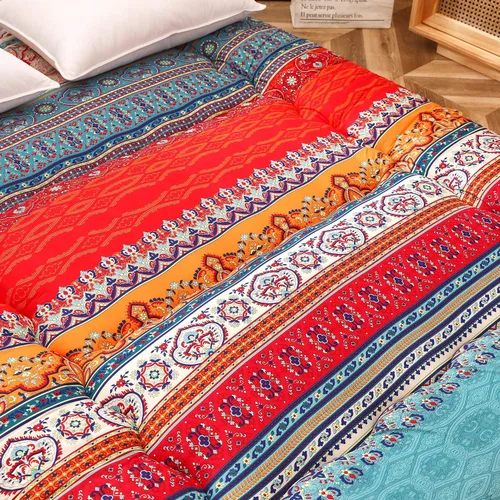 Vista 284 de Colchón futón japonés de piso gris constelación, de piso tatami, portátil, para acampar, para niños, sofá cama plegable enrollable con protector