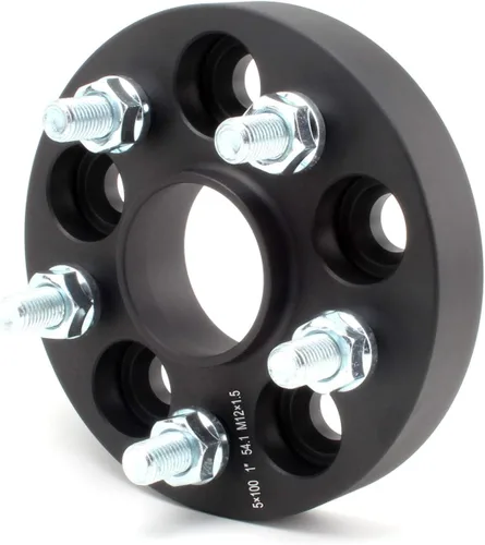 Vista 2 de Espaciadores espaciadores de rueda centrados de 5 x 100 con pernos M12x1.5 de 2.130 in, orificio de 1 pulgada, 4 piezas compatibles con Toyota