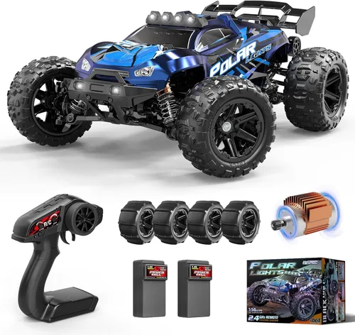Rc Cars 1:14 All Terrain RC Car para adultos y niños, 4WD Off-Road RC Truck de alta velocidad rápido 40+ KPH, 4X4 impermeable a control remoto con 2