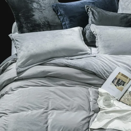 Vista 5 de NTBAY - Juego de funda de duvet de terciopelo, juego de funda de duvet de franela con cierre de cremallera