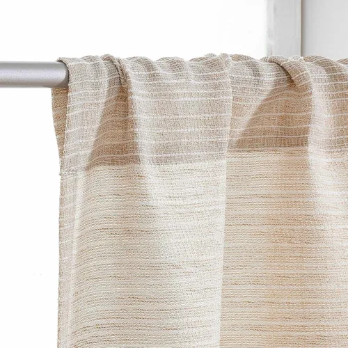 Vista 2 de Valea Home Cenefa de lino a rayas Chenile para cocina, bolsillo para barra, cenefas rústicas de cortina de ventana de 18 pulgadas de longitud