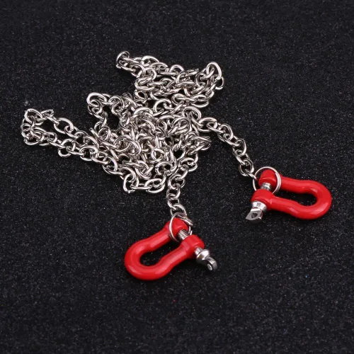 Vista 3 de Dilwe Ganchos de cadena RC, cadena de aleación de metal a escala 1:10 y grilletes de remolque de 31 pulgadas para RC Crawler SCX-10 D90 accesorio