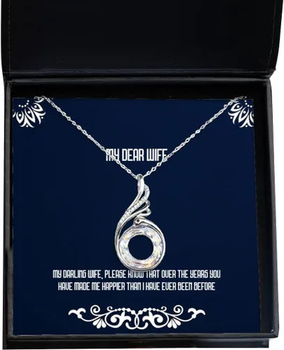 Unique Wife, My Darling Wife, Please Know That Over The Years You Have Made me, Fun Christmas Rising Phoenix Necklace for Wife