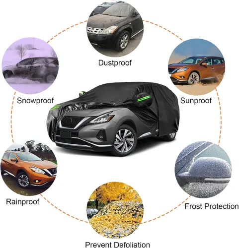 Vista 5 de Fundas impermeables para automóvil para Nissan Murano 2003-2025, 6 capas para todo clima, funda para automóvil de ajuste personalizado con puerta