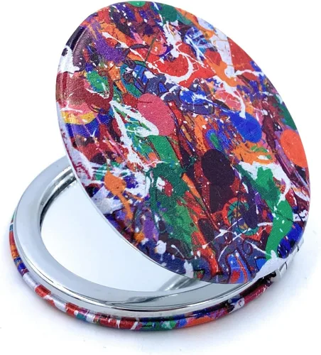 Vista 4 de Espejo de Mano Compacto a Granel Espejos Compactos para Bolsos Conjunto Plegable para Lápices de Labios Tamaño de Bolsillo Espejo de Mano Plegable