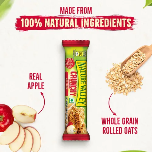 Vista 5 de Nature Valley Barras de granola crujientes, manzana crujiente, 1.49 onzas, 6 unidades, 12 barras (paquete de 6)